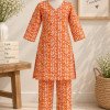 ORANGE KANTHA KIDS KURTA PANT SET