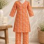 ORANGE KANTHA KIDS KURTA PANT SET