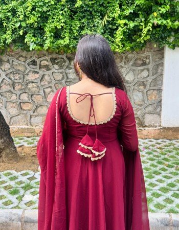 RUBY DIVINE GEORGETTE GHER SET 