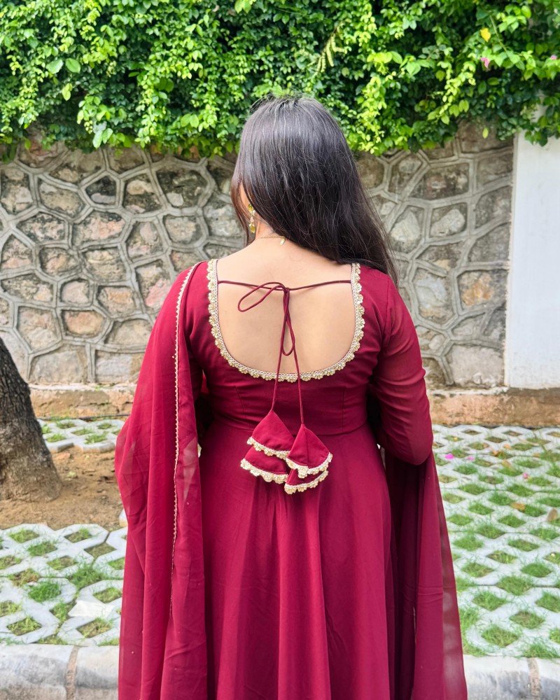 RUBY DIVINE GEORGETTE GHER SET 