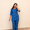 INDIGO LITTLE PEACOCK MOTIF NIGHT SET
