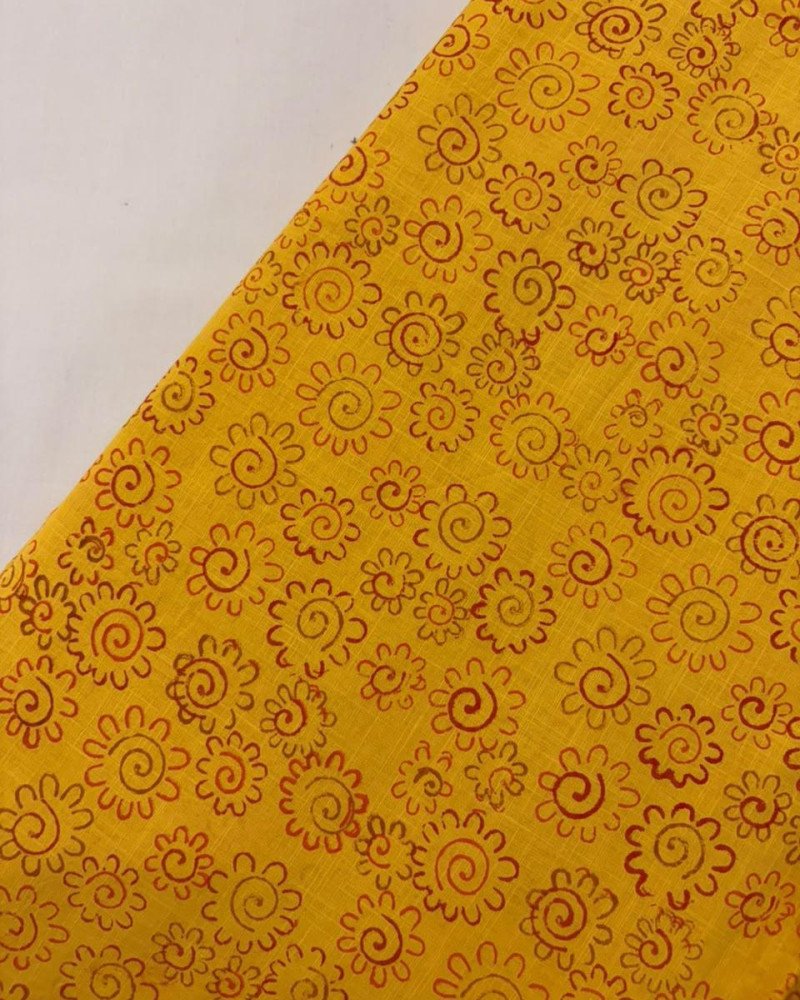 YELLOW FLOWER A LINE KURTI
