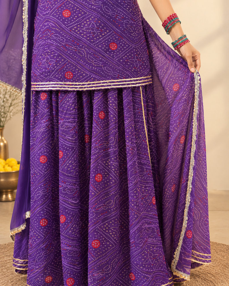 BANDHEJ SHARARA SUIT SET