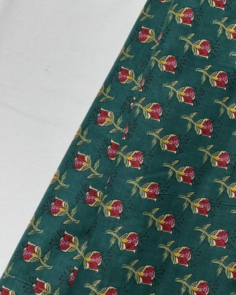 GREEN LITTLE FLORAL MOTIF NIGHT SET