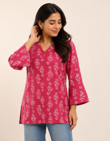 MAROON SHORT STRAIGHT KURTI