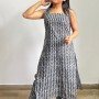 BLACK LITTLE LEAF KURTA BOTTOM SET