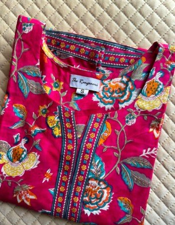 RANI FLORAL LONG STRAIGHT KURTI
