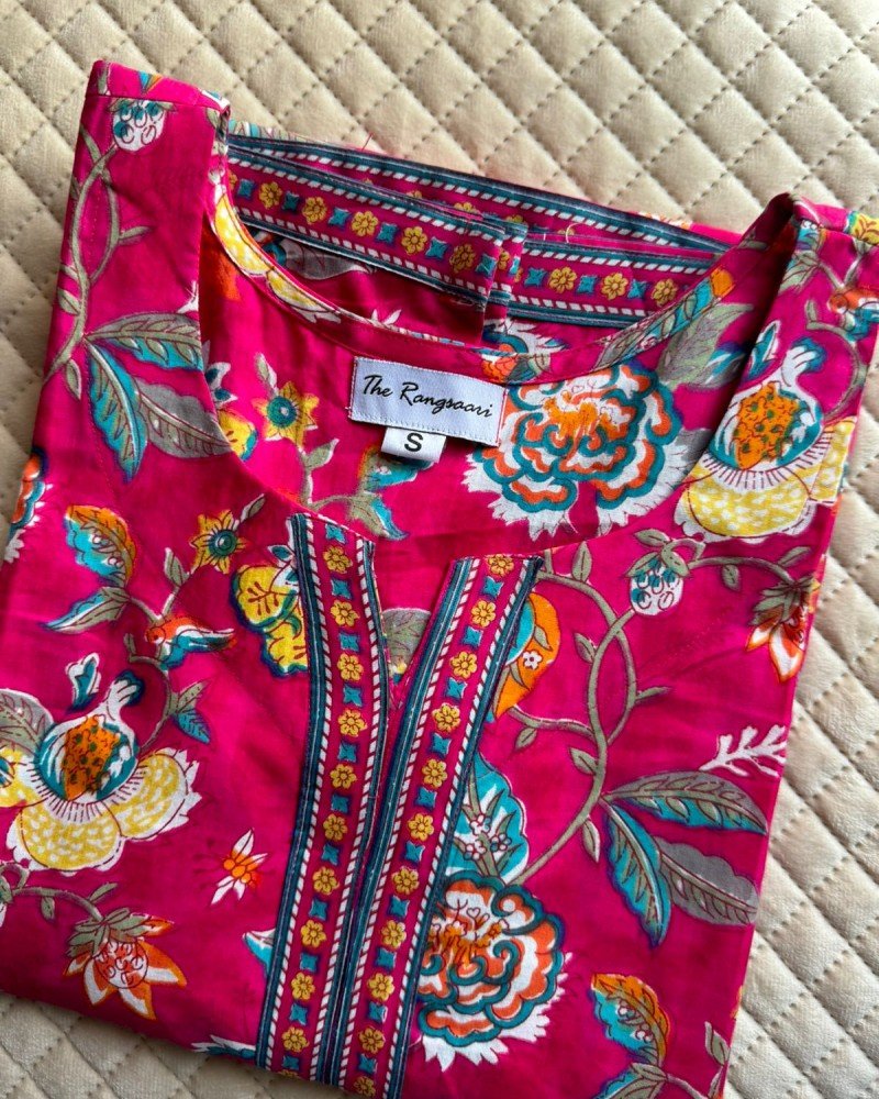 RANI FLORAL LONG STRAIGHT KURTI