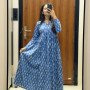 BLUE MOTIF HANDBLOCK SABAH SET