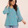 BLUE PINK SHORT STRAIGHT KURTI