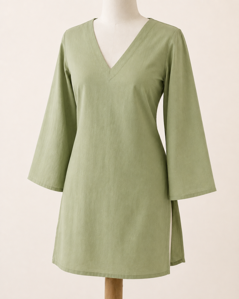 PISTA GREEN SHORT STRAIGHT KURTI