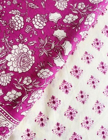 PURPLE FLORAL KURTA PANT SET