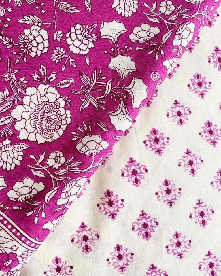 PURPLE FLORAL KURTA PANT SET