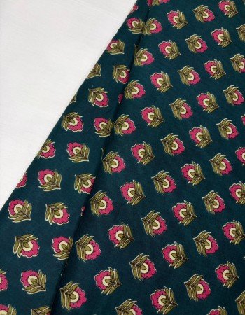 TEAL LITTLE  MOTIF ROSE TOP