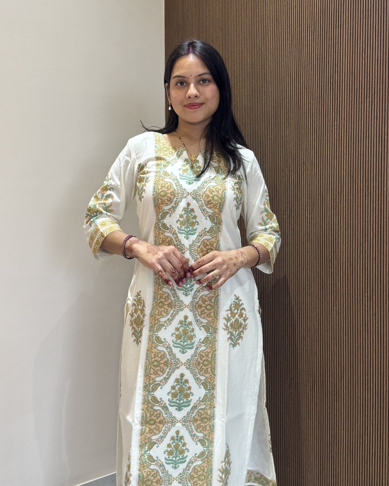 WHITE FLORAL COTTON SUIT SET 