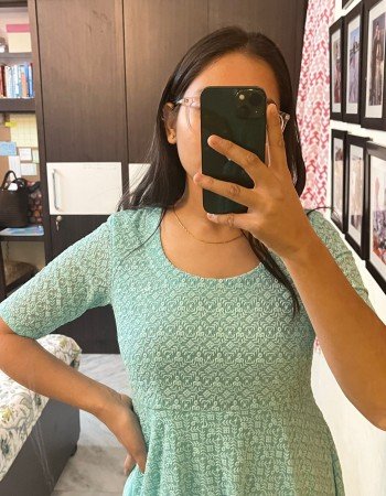 FEROZI CHIKANKARI UMBRELLA GHER KURTI