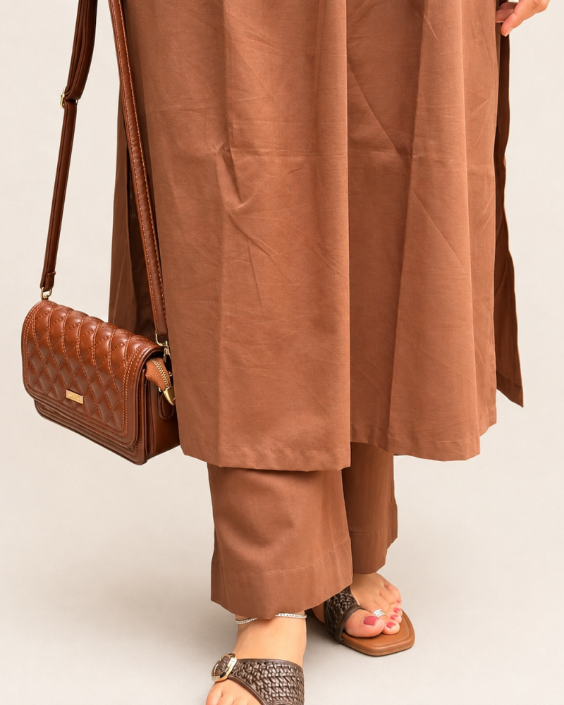 SOLID BROWN ALIA CUT SET