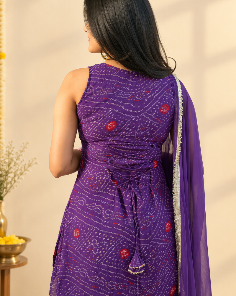 BANDHEJ SHARARA SUIT SET
