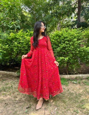 CHIFFON BANDHEJ ANARKALI
