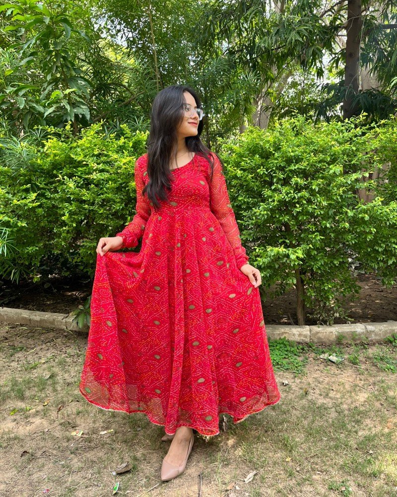 CHIFFON BANDHEJ ANARKALI