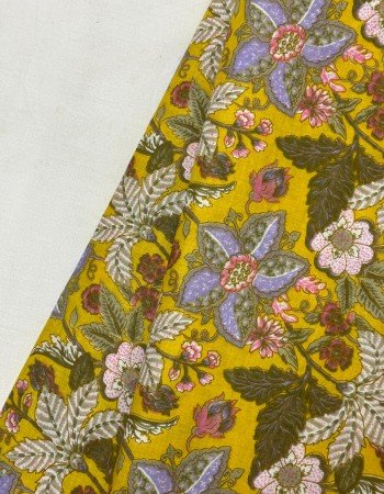 MUSTARD FLORAL KURTA BOTTOM SET
