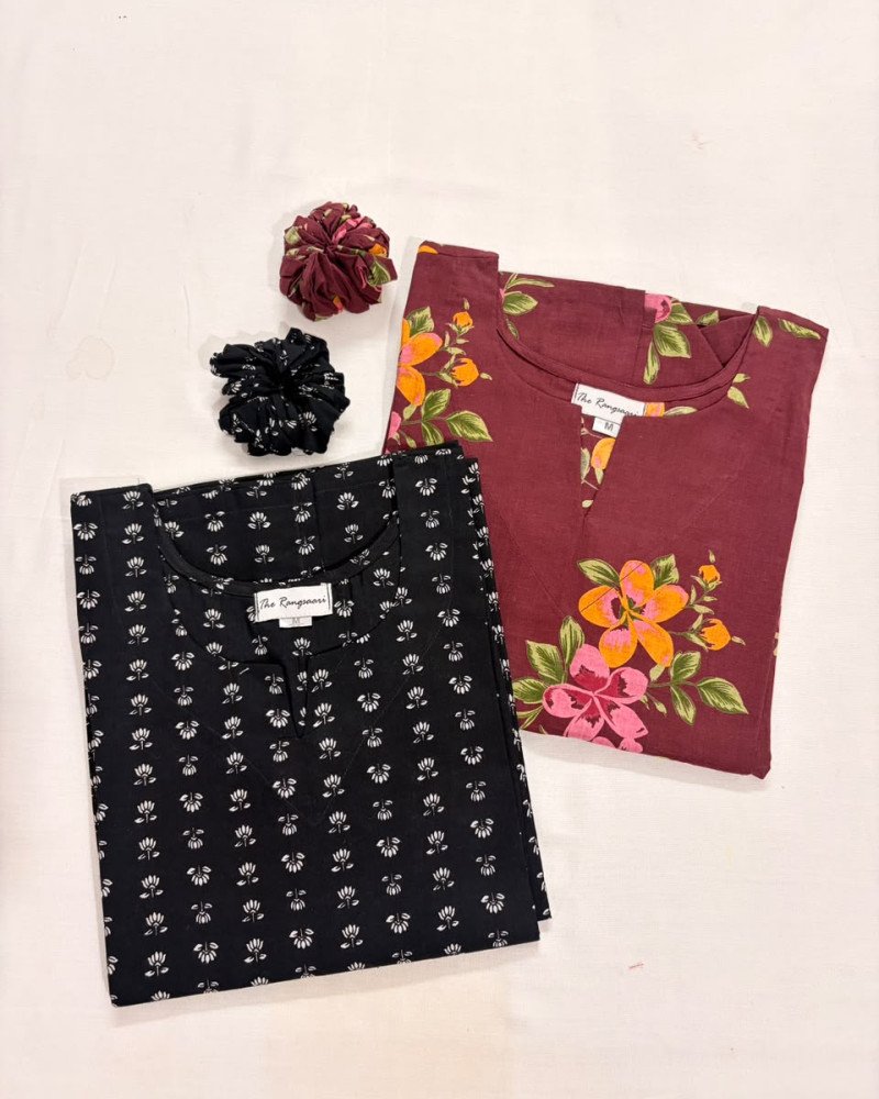 COMBO OF 2 LONG STRAIGHT KURTIS(M)