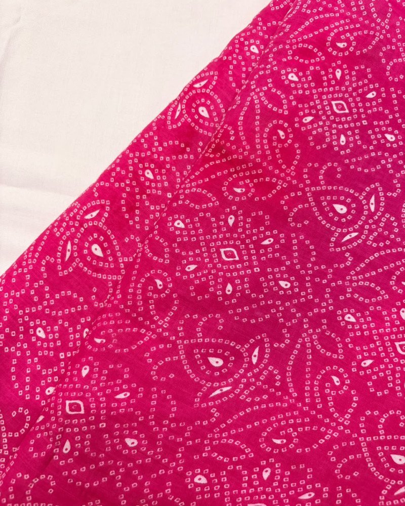 PINK BANDHEJ LONG STRAIGHT KURTI