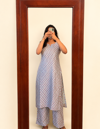 SKYBLUE KURTA BOTTOM SET