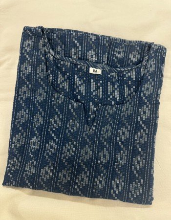 DARK BLUE KANTHA LONG KURTI