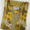MUSTARD FLORAL LONG STRAIGHT KURTI