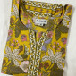 MUSTARD FLORAL LONG STRAIGHT KURTI