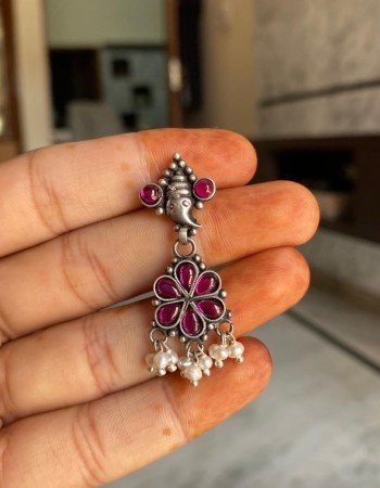 GANESHA SILVER EARRINGS