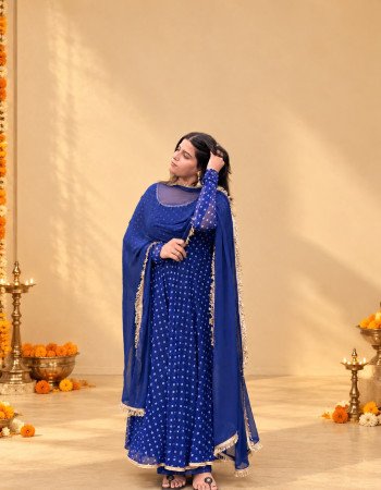 PREETI BLUE GHER SET