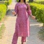 PURPLE PAISELY MOTIF KURTA PANT SET