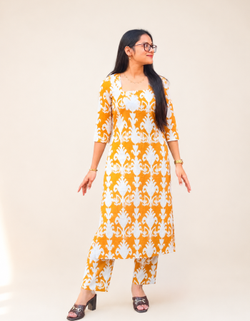 YELLOW ORCHID KURTA BOTTOM SET