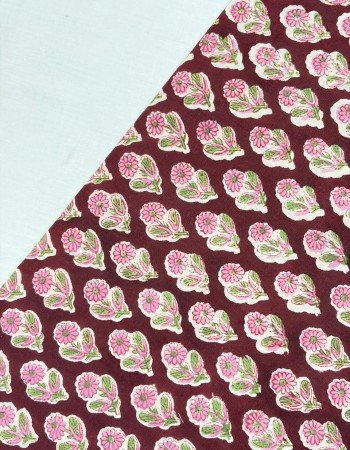 MAROON MOTIF HANDBLOCK NIGHT SET