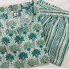 GREEN SILVER STRIPES KURTA BOTTOM SET