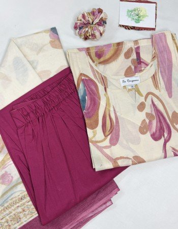 BEIGE MAUVE FLORAL SUIT SET 