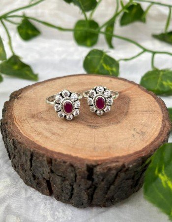 RUBY STONE SILVER 925 TOE RINGS