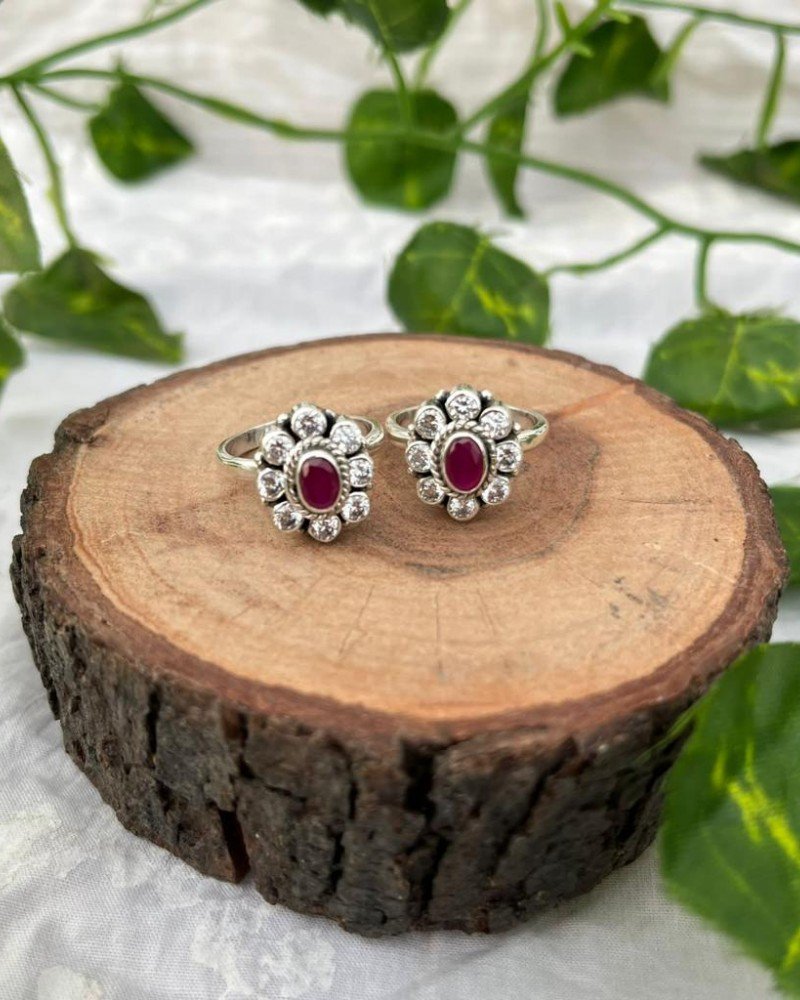 RUBY STONE SILVER 925 TOE RINGS