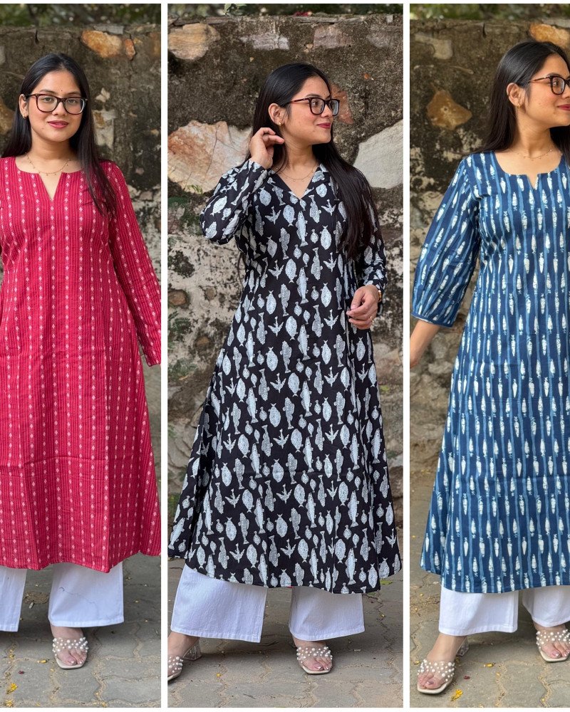 COMBO OF 3 A LINE KURTIS