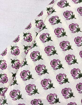 WHITE PINK FLOWER LONG STRAIGHT KURTI