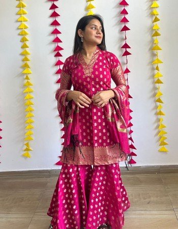 RANI CHANDERI GHARARA SET
