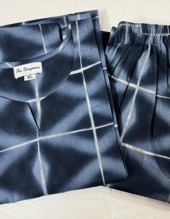 GEOMETRIC BOX MOTIF KURTA BOTTOM SET