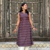 VIOLET FLORAL LITTLE MOTIF A LINE KURTI