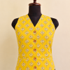 YELLOW FLOWER BOOTA VEST TOP