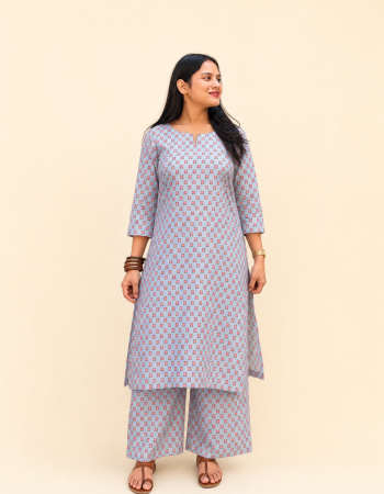 SKYBLUE KURTA BOTTOM SET