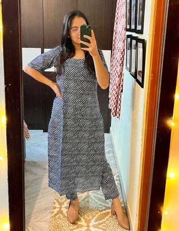 MUSTARD STRIPES KURTA BOTTOM SET