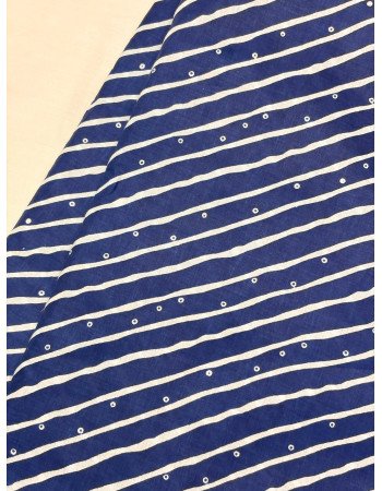 BLUE LEHERIYA LONG STRAIGHT KURTI