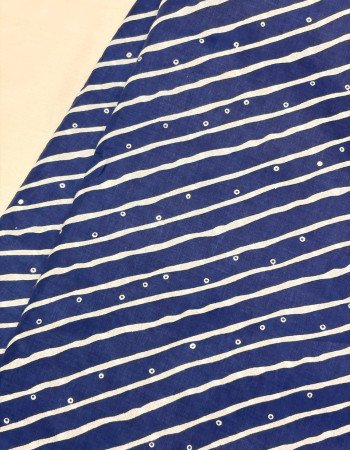 BLUE LEHERIYA KURTA BOTTOM SET